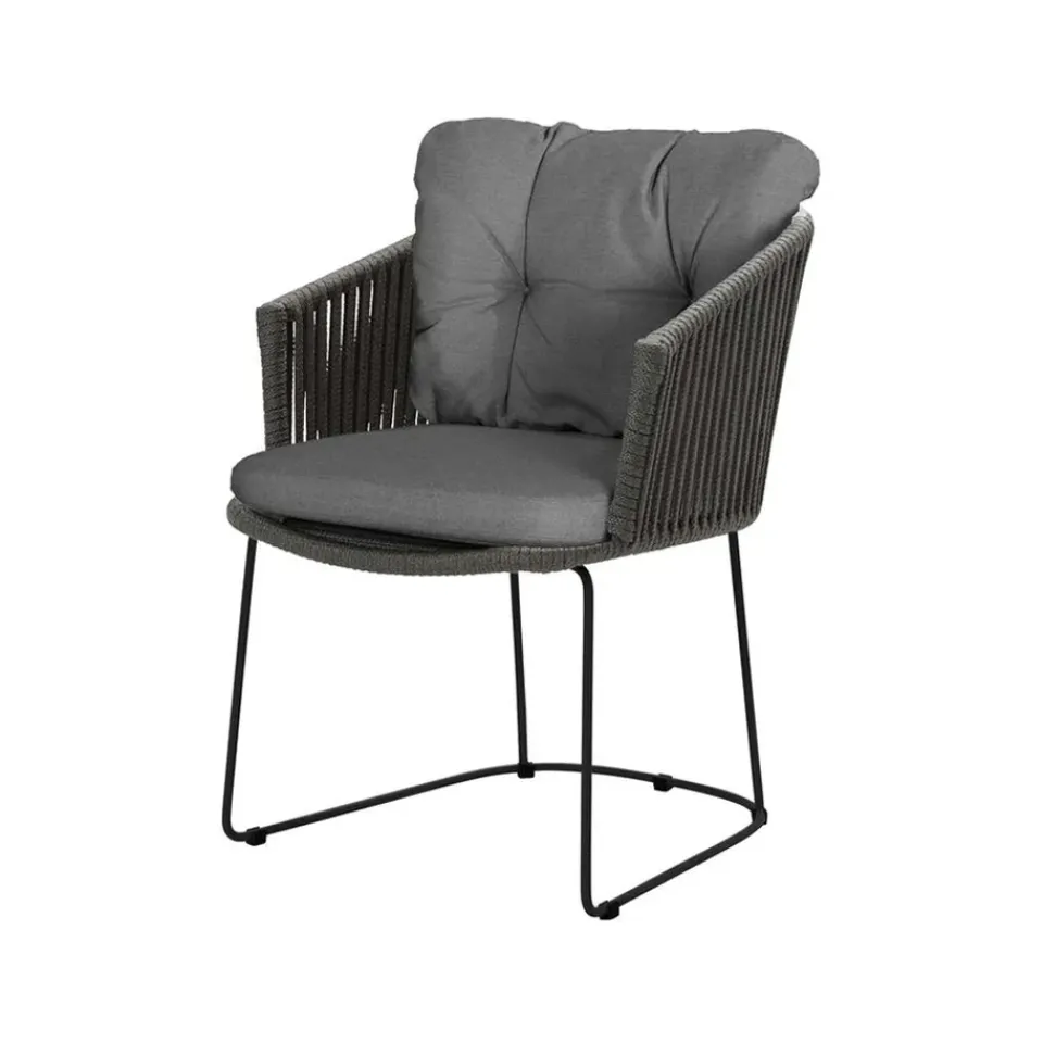 Cane-line Seating|Balcony Furniture*Moments chair, Natté , soft rope Grey
