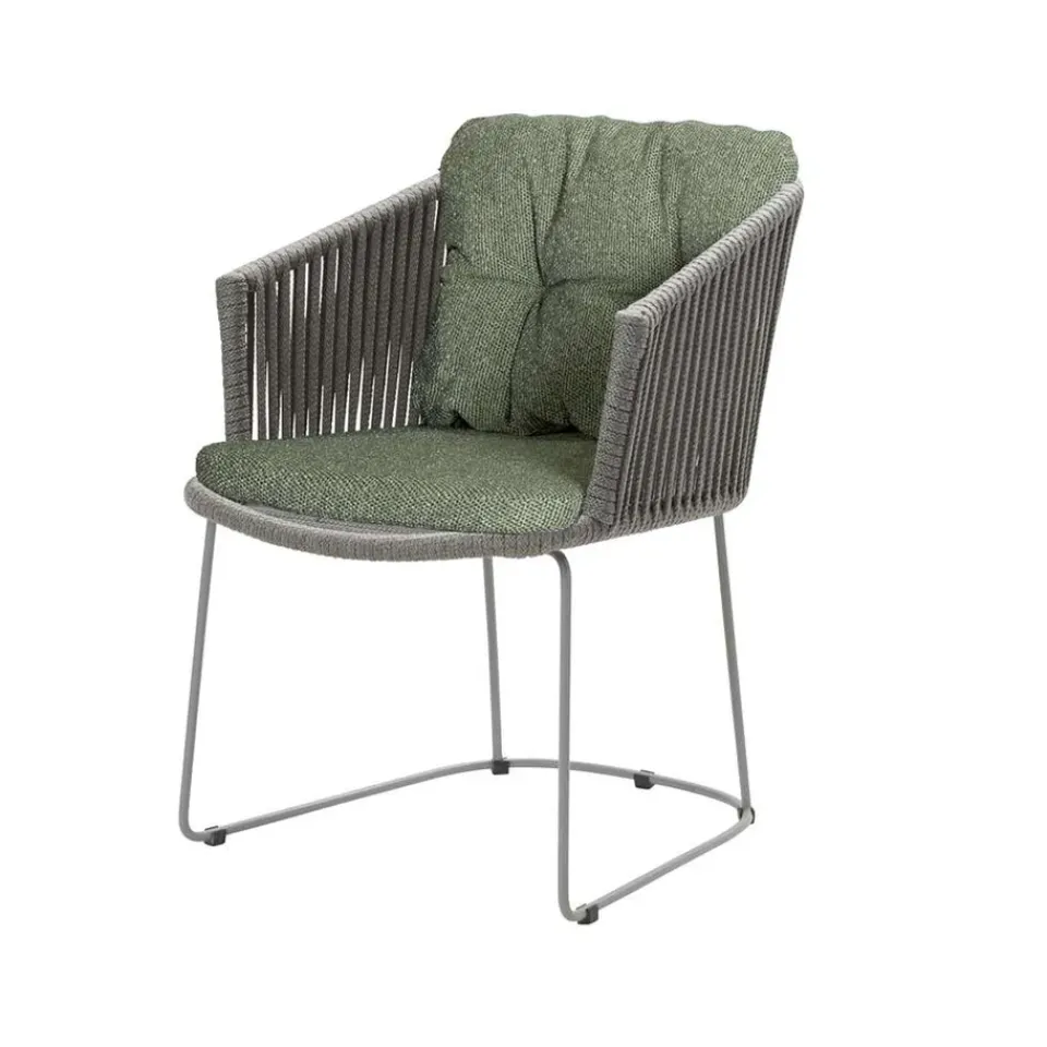 Cane-line Balcony Furniture*Moments chair, Natté dark - soft rope Green