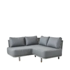 Cane-line Garden Sofas & Garden Benches|Balcony Furniture*Moments modular sofa, Gray, corner, soft rope Grey