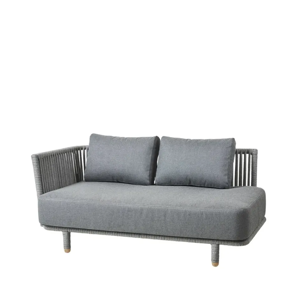 Cane-line Outdoor Lounge Furniture|Garden Sofas & Garden Benches*Moments modular sofa, 2-seater , right, soft rope Grey