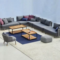Cane-line Outdoor Lounge Furniture|Garden Sofas & Garden Benches*Moments modular sofa, 2-seater , right, soft rope Grey