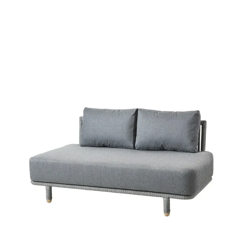 Cane-line Outdoor Lounge Furniture|Garden Sofas & Garden Benches*Moments modular sofa, 2-seater , middle, soft rope Grey