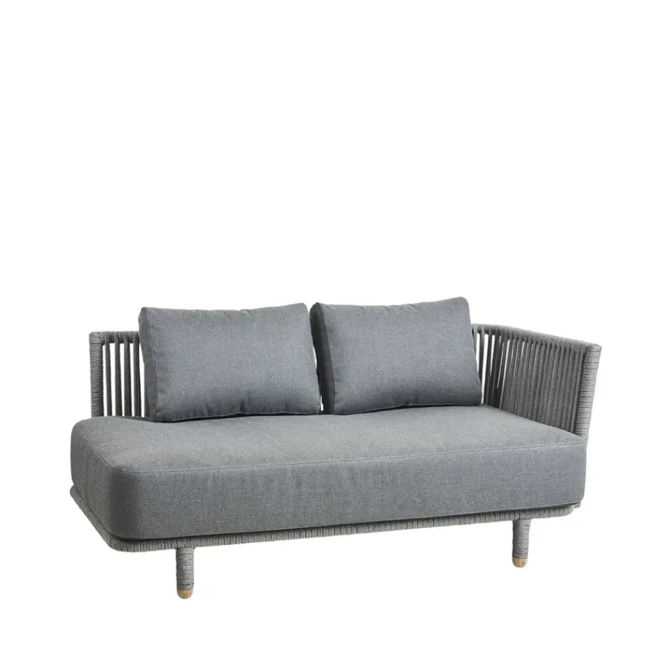 Cane-line Outdoor Lounge Furniture|Garden Sofas & Garden Benches*Moments modular sofa, 2-seater , left, soft rope Grey