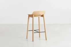 Woud Bar Stools*Mono barstool 65 cm, White pigmented oak Beige