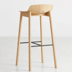 Woud Bar Stools*Mono barstool, White pigmented oak BeigeBrown