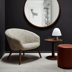 Fredericia Furniture Sitting Poufs*Mono seat pouf, Grand linen -Ø55 cm Beige
