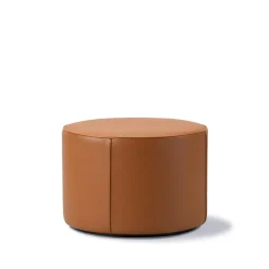 Fredericia Furniture Sitting Poufs*Mono seat pouf, Leather omni 307 cognac-Ø55 cm Brown