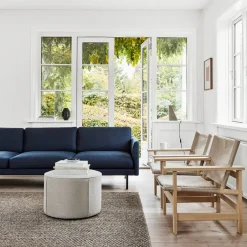 Fredericia Furniture Sitting Poufs*Mono seat pouf, Leather omni 301 -Ø55 cm Black
