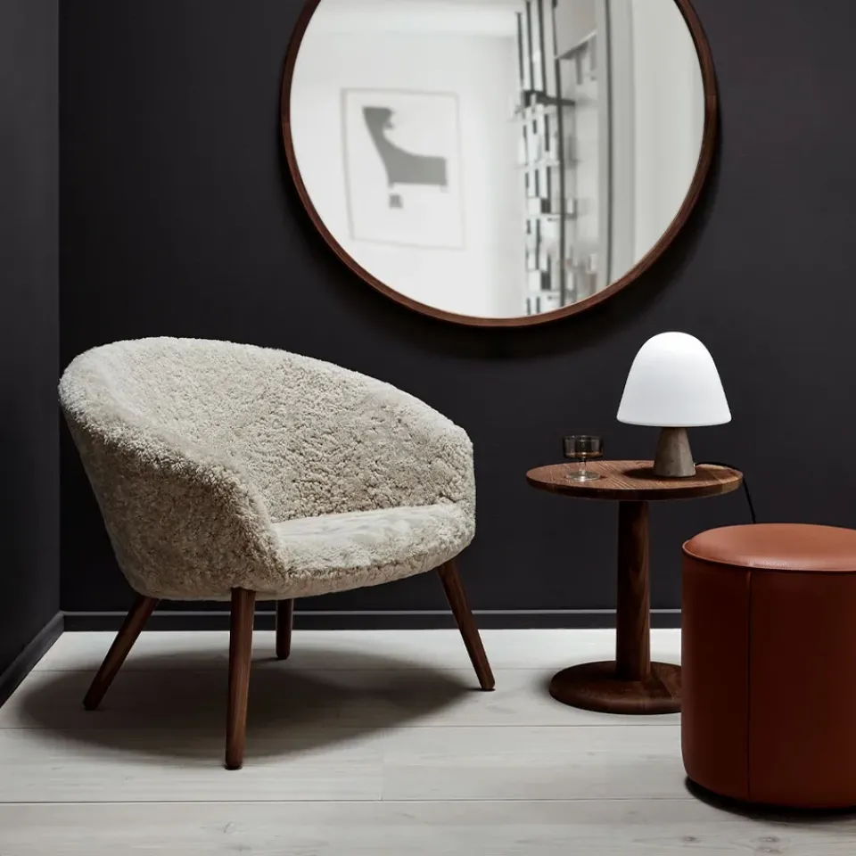 Fredericia Furniture Sitting Poufs*Mono seat pouf, Leather omni 301 -Ø39 cm Black