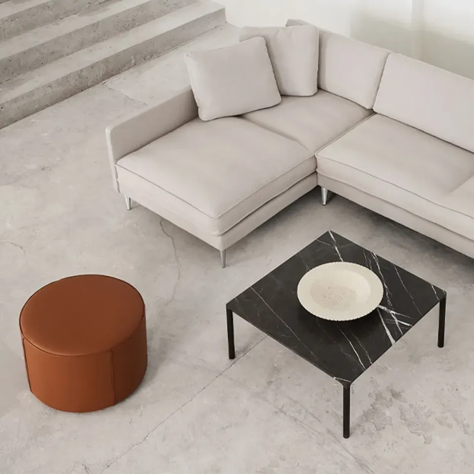 Fredericia Furniture Sitting Poufs*Mono seat pouf, Leather omni 301 -Ø39 cm Black