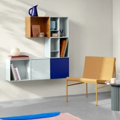 Montana Shelves & Shelving Systems*Mini 1103 shelf module, Camomile 159. with door Yellow