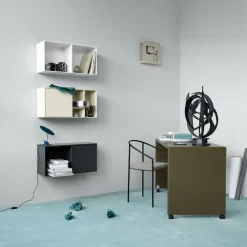 Montana Shelves & Shelving Systems*Mini 1103 shelf module, Camomile 159. with door Yellow