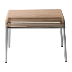 FDB Møbler Seating*M20S Teglgaard Cord Footrest Ottoman, mixed-stainless steel Brown
