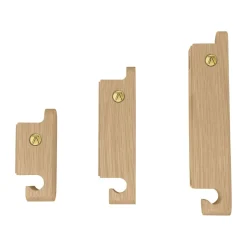 Andersen Furniture Clothes Hooks & Hangers*Multi Hooks hook set of 3, Oak Brown