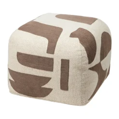 Broste Copenhagen Sitting Poufs*Mundo pouf 38 cm, Kangaroo brown-off white BrownBeige