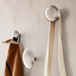 Ferm Living Clothes Hooks & Hangers*Mushroom hook, stainless steel Silver-coloured