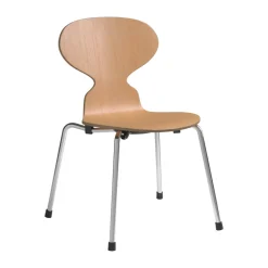 Fritz Hansen Children's Chairs|Children's Chairs*Myran children's chair, Oregon pine-chrome BrownSilver-coloured