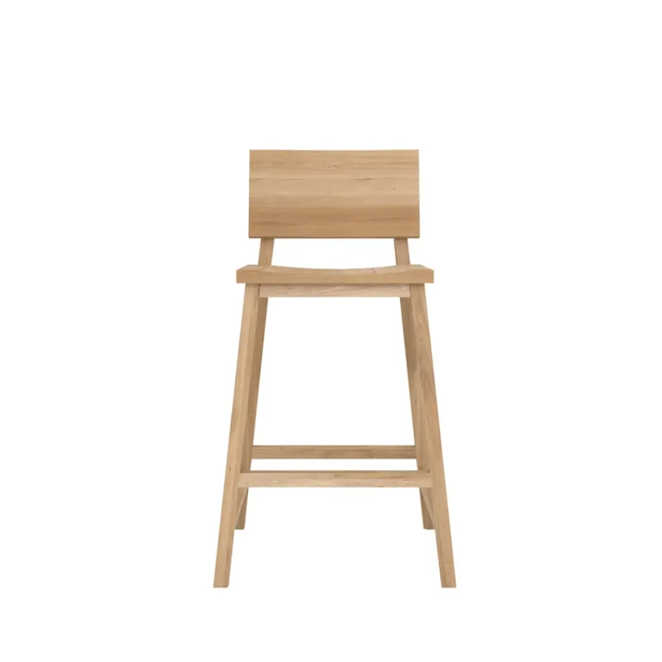 Ethnicraft Bar Stools*N3 barstool, Oak wax oil 49x50 cm Beige
