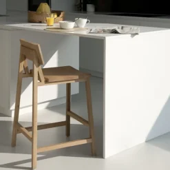 Ethnicraft Bar Stools*N3 barstool, Oak wax oil 49x50 cm Beige