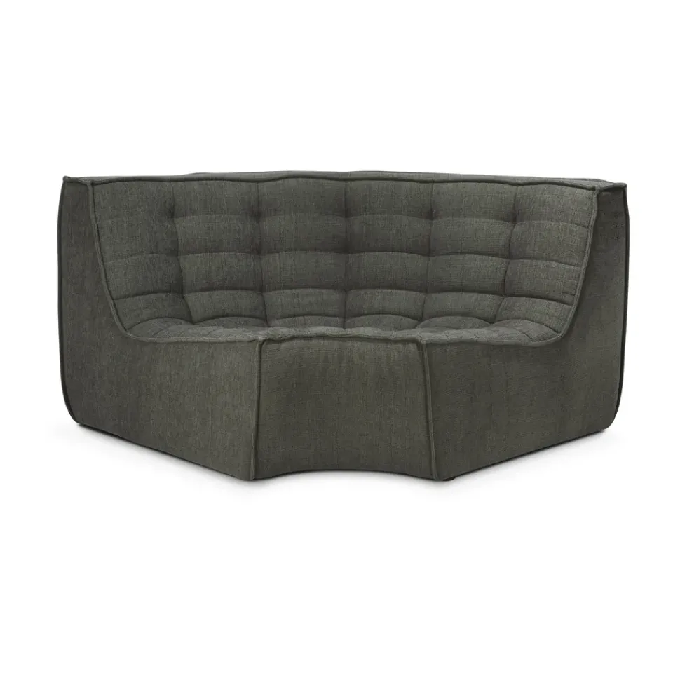 Ethnicraft Sofas*N701 corner module rounded 90°, Moss Eco fabric Green