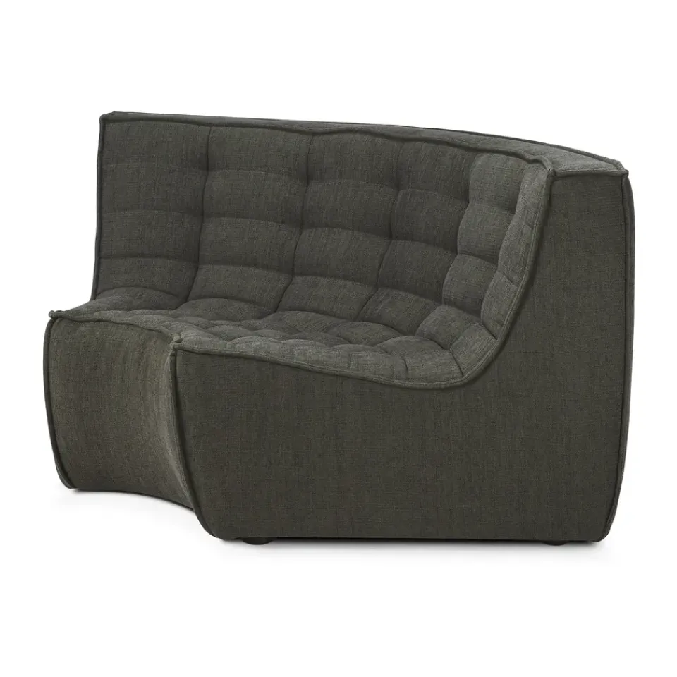 Ethnicraft Sofas*N701 corner module rounded 90°, Moss Eco fabric Green