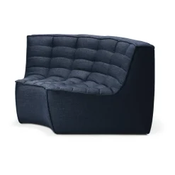 Ethnicraft Sofas*N701 corner module rounded 90°, Graphite Eco Blue