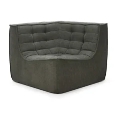Ethnicraft Sofas*N701 corner module straight, Moss Eco fabric Green
