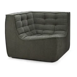 Ethnicraft Sofas*N701 corner module straight, Moss Eco fabric Green