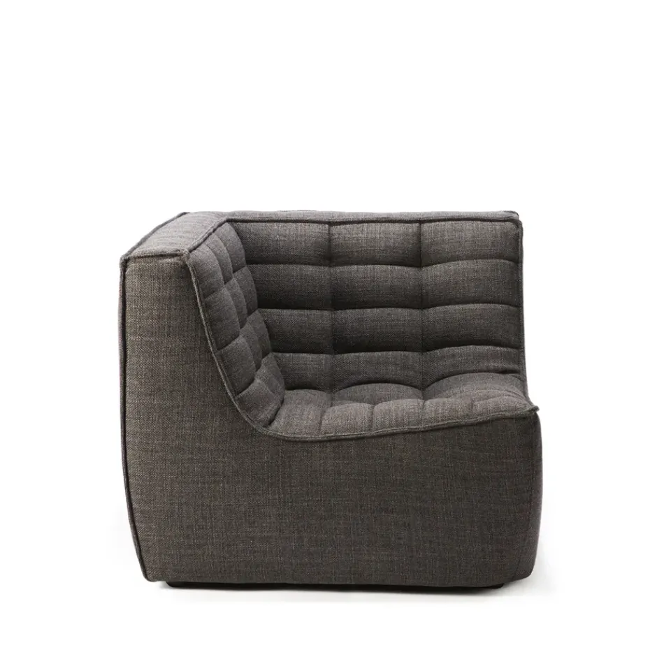 Ethnicraft Sofas*N701 corner module straight, Fabric dark Grey