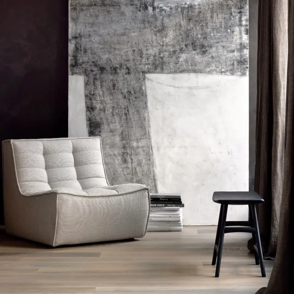 Ethnicraft Sofas*N701 corner module straight, Fabric dark Grey