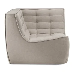 Ethnicraft Sofas*N701 corner module straight, Fabric Ecru Beige