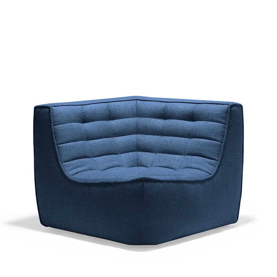 Ethnicraft Sofas*N701 corner module straight, Fabric Blue