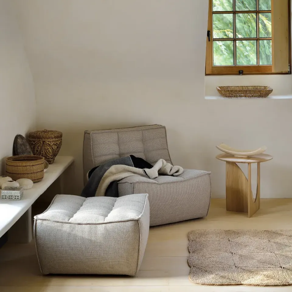 Ethnicraft Armchairs & Footstools*N701 footstool 70x70 cm, Beige