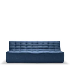 Ethnicraft Sofas*N701 sofa 3 seater sofa, Fabric Blue