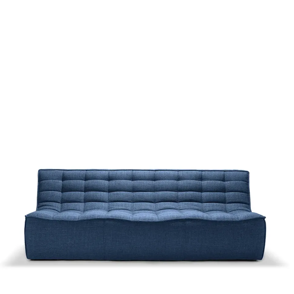 Ethnicraft Sofas*N701 sofa 3 seater sofa, Fabric Blue