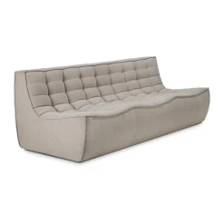 Ethnicraft Sofas*N701 sofa 3 seater sofa, Fabric Ecru Beige