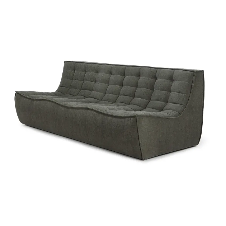 Ethnicraft Sofas*N701 sofa 3 seater sofa, Moss Eco fabric Green