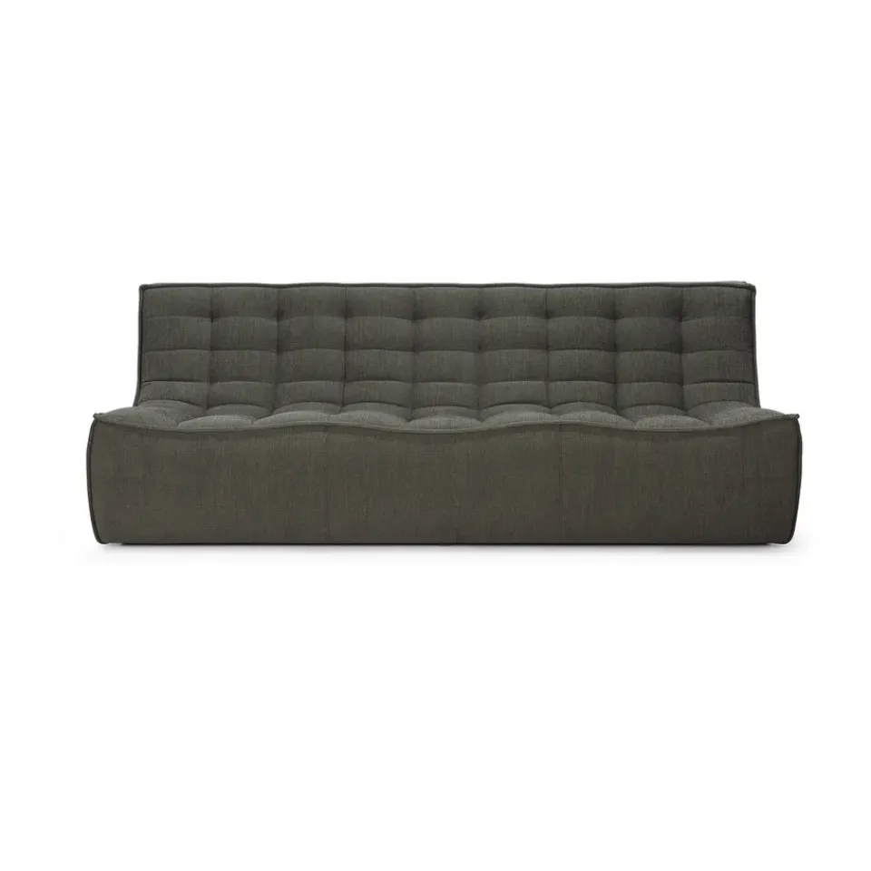 Ethnicraft Sofas*N701 sofa 3 seater sofa, Moss Eco fabric Green