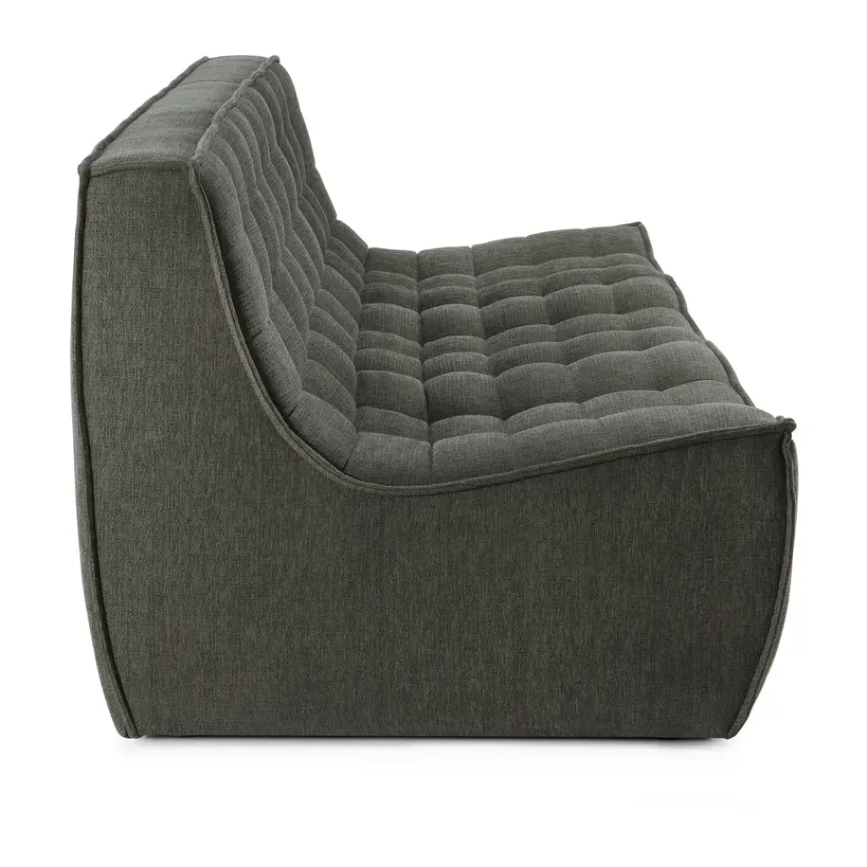 Ethnicraft Sofas*N701 sofa 3 seater sofa, Moss Eco fabric Green