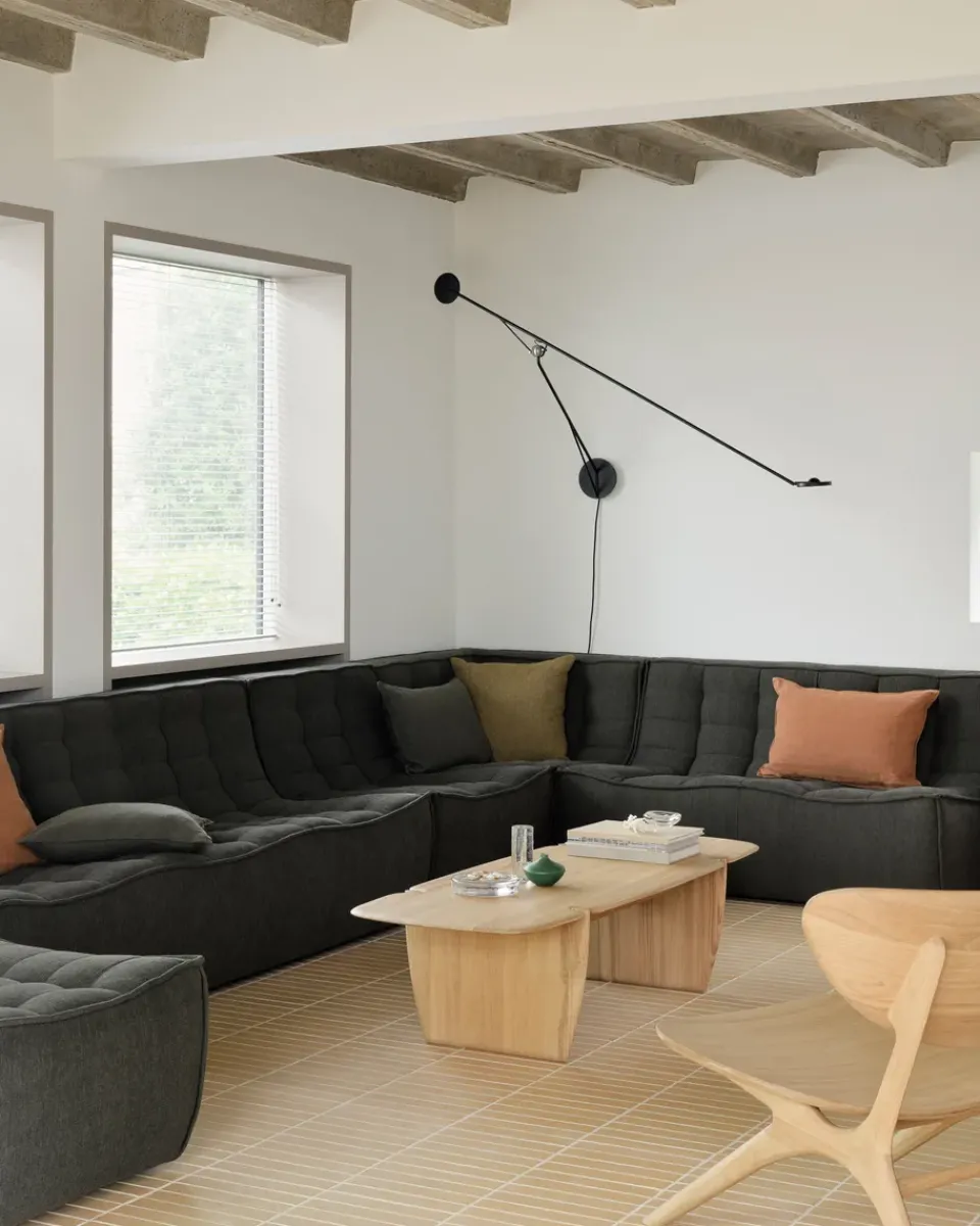 Ethnicraft Sofas*N701 sofa 3 seater sofa, Moss Eco fabric Green