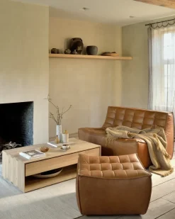Ethnicraft Sofas*N701 sofa 2-seater, leather old saddle Brown