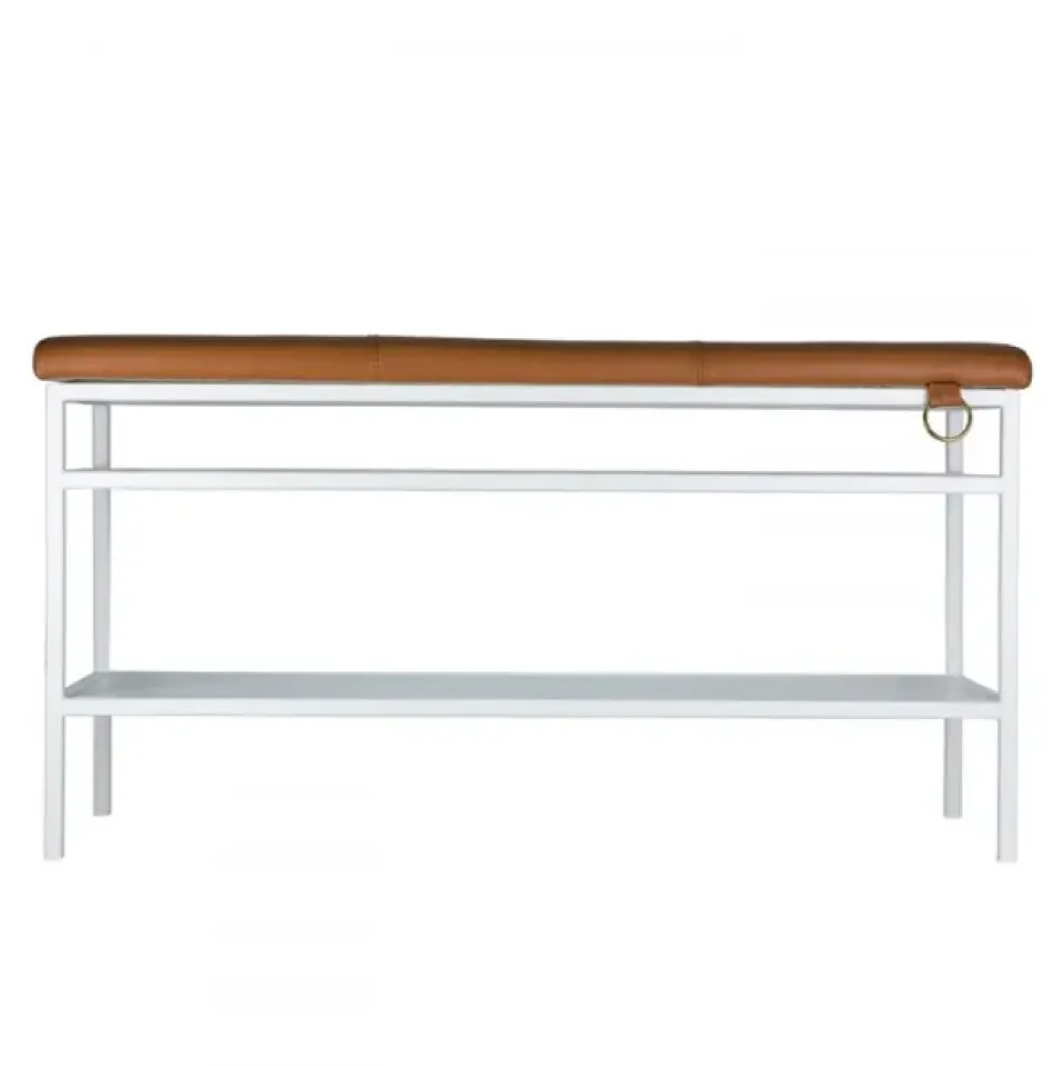 Maze Shoe Racks*Nancy shoe shelf, White-Cognac BrownWhite