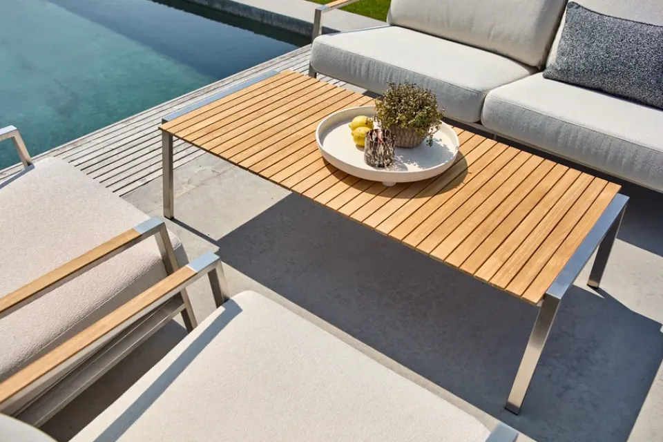 Brafab Garden Sofas & Garden Benches|Balcony Furniture*Naos sofa, Stainless steel-dot beige, 2.5-seater Silver-coloured