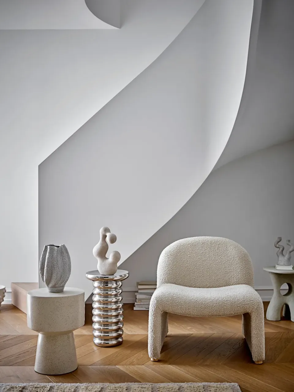 Bloomingville Chairs|Armchairs & Footstools*Neel lounge chair, Nature White