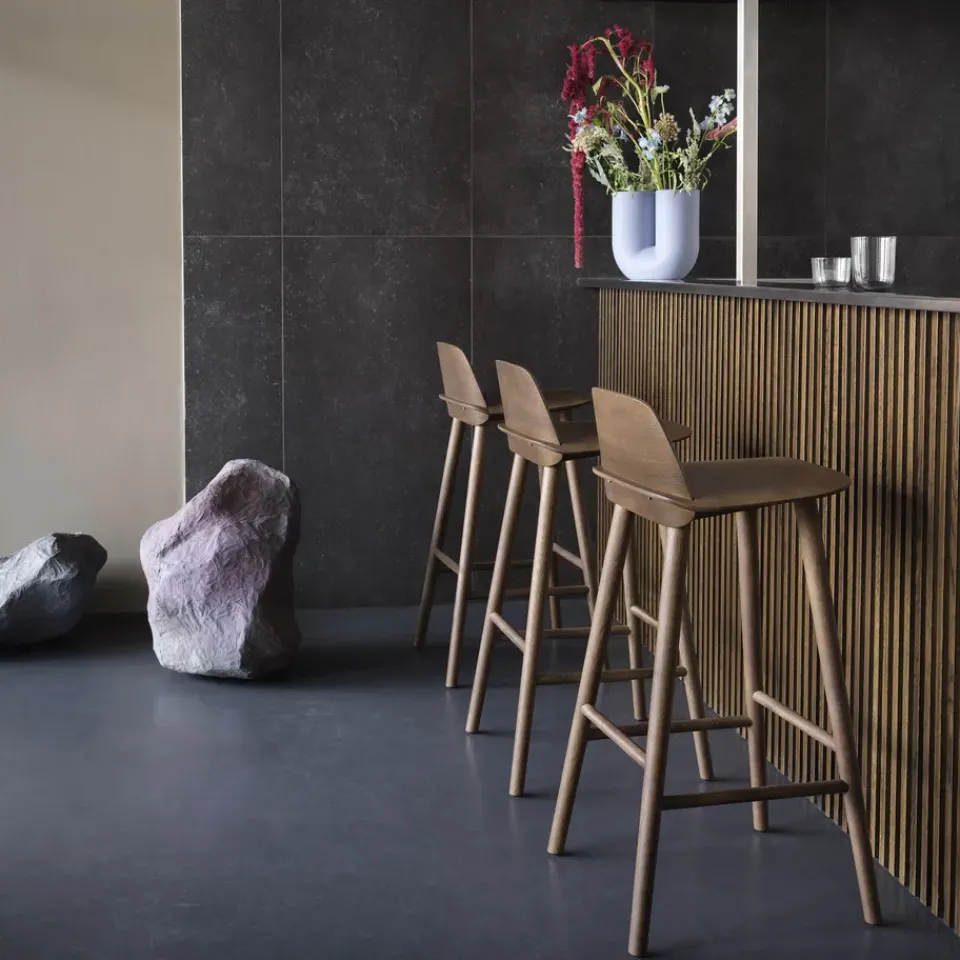 Muuto Bar Stools*Nerd Bar Stool 65 Cm, Stained dark Brown