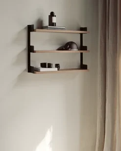 New Works Shelves & Shelving Systems*Tea Shelf wall-hung shelf 46x62.5 cm, Walnut BlackBrown