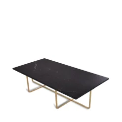 OX Denmarq Coffee Tables*Ninety coffee table rectangular, marble marquina. brass stand Black