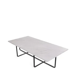 OX Denmarq Coffee Tables*Ninety coffee table rectangular, marble carrara. black stand White