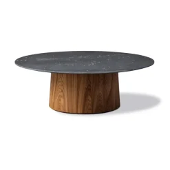 Fredericia Furniture Coffee Tables*Niveau coffee table Ø110cm, Marquina-ash brown stained Black