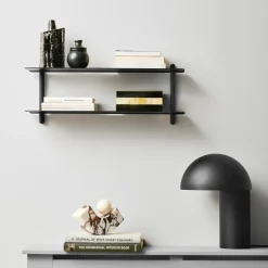 Gejst Shelves & Shelving Systems*Nivo shelf F, Dark-stained ash- Black